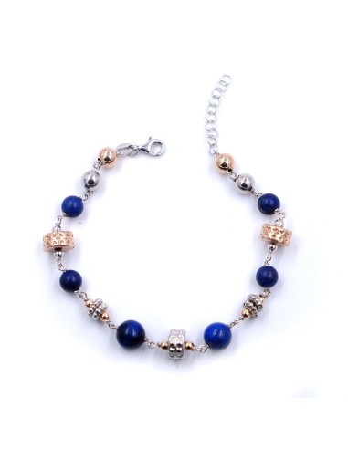 925 Sterling Silver Ethnic Bracelet with Natural Stones