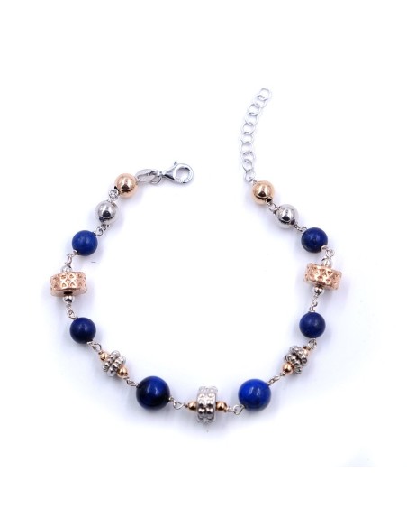 Bracciale Etnico in Argento 925 e Pietre Naturali 