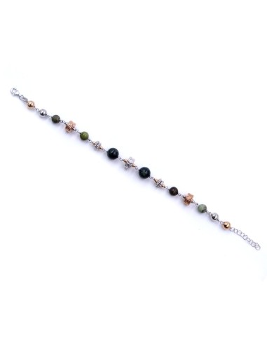 Bracciale Etnico in Argento 925 e Pietre Naturali 