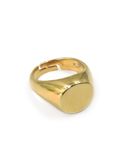Anello Tondo Personalizzabile in Argento Placcato Oro