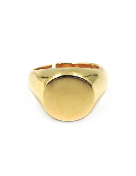 Anello Tondo Personalizzabile in Argento Placcato Oro