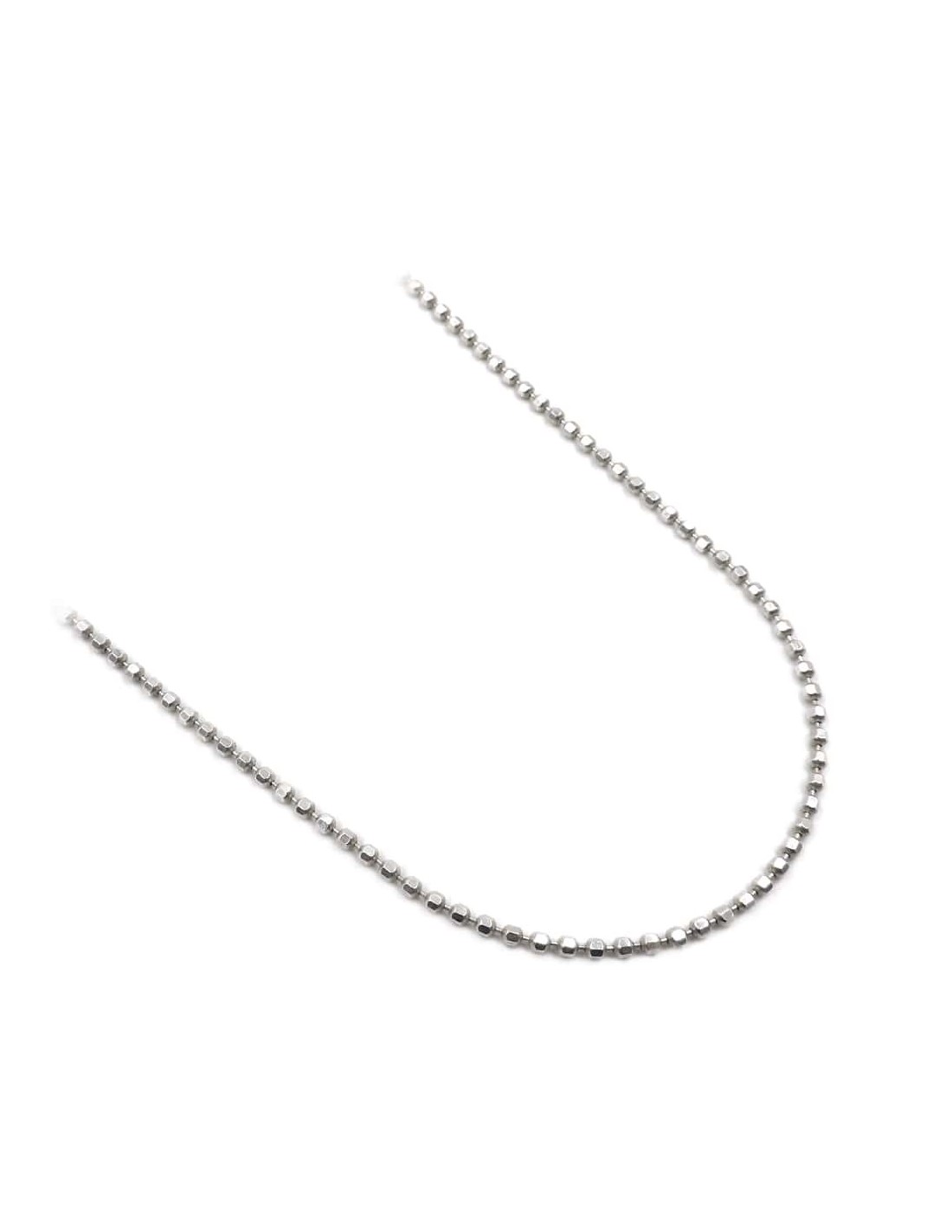 NKlaus Collana Argento 925 Per Donna, Catena A Taglio Diamante 80 Cm, Larghezza 1,8 Mm, 3631