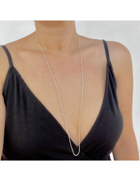 Collana Pepite Diamantate in Argento 80 cm