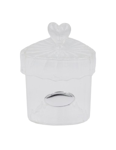 Triangular Blown Glass Box with Heart