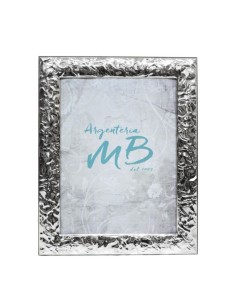Hochglänzender Bilderrahmen mit Knittereffekt 13 x 18 Silber