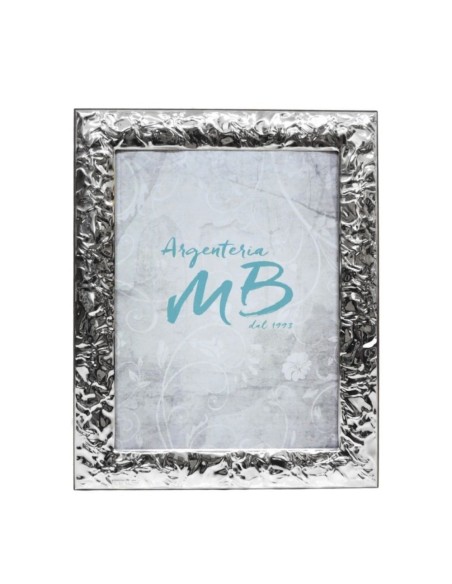Hochglänzender Bilderrahmen mit Knittereffekt 13 x 18 Silber