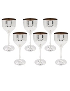 Set mit 6 Silbernen Weingläsern