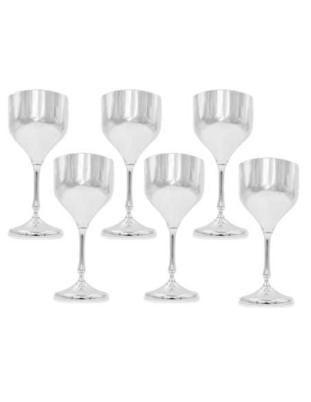 Set mit 6 Silbernen Weingläsern