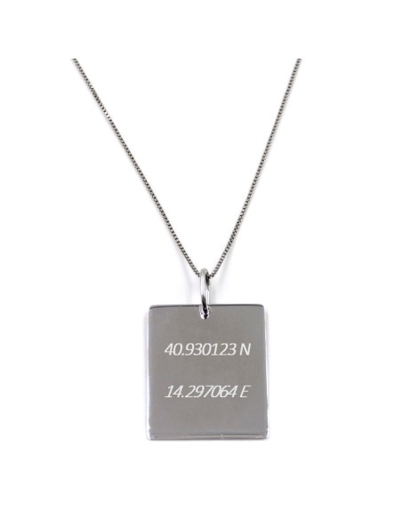 Customizable GPS Coordinates Pendant Necklace 
