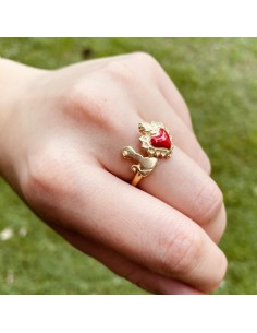Saint Gennaro and Holy Heart Sterling Silver Ring  2