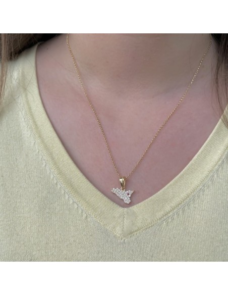 Halskette mit Anhänger Sicily aus Vergoldetem 925er Sterlingsilber und Zirkonen