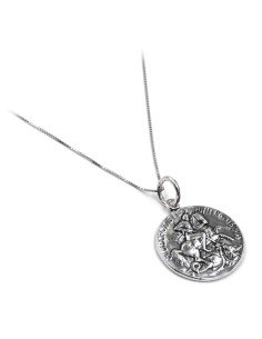 Collana con Medaglia San Giorgio in Argento 