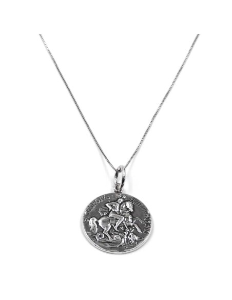 Collana con Medaglia San Giorgio in Argento 