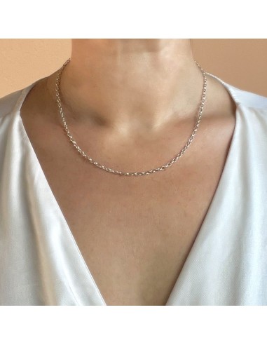 925 Sterling Silver Oval Chain Necklace 