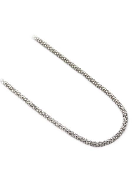 Bracciale Catena Donna in Argento 925 Rodiato con Ciondolo Doppio Cuore