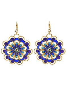 Gold Plated Sterling Silver Peacock Earrings 
