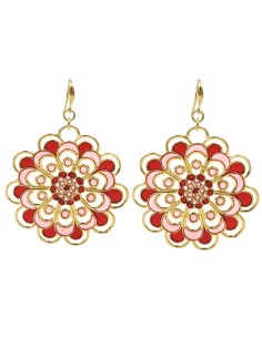 Orecchini Pavone in Argento Placcato Oro e Smalto 2