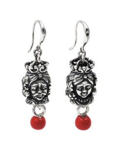 Mohrenkopf-Tropfenohrringe aus 925er Sterlingsilber