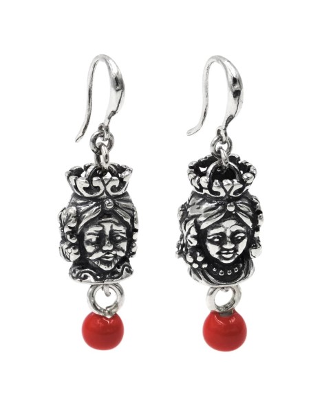 Mohrenkopf-Tropfenohrringe aus 925er Sterlingsilber