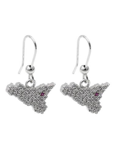 Orecchini Fiore in Argento 925 Con Zirconi...