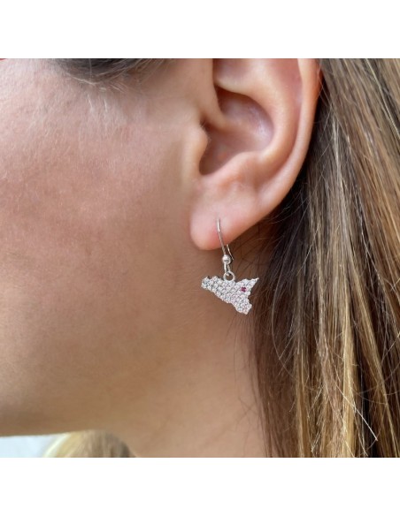 925 Sterling Silver Sicily Earrings with White Zirconia