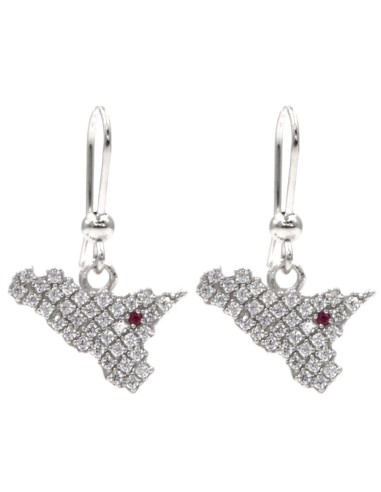 Orecchini Fiore in Argento 925 Con Zirconi...