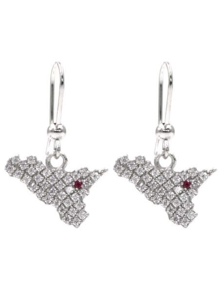 Orecchini Fiore in Argento 925 Con Zirconi Bianchi By Taitù