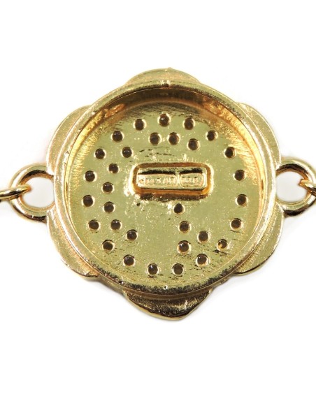 Bracciale Tamburello Siciliano in Argento Placcato Oro e Zirconi Bianchi