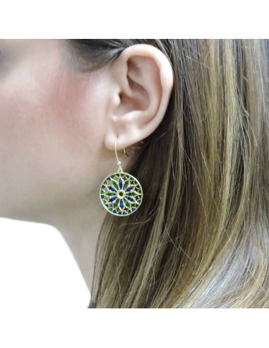 Orecchini Rosone in Argento Placcato Oro con...