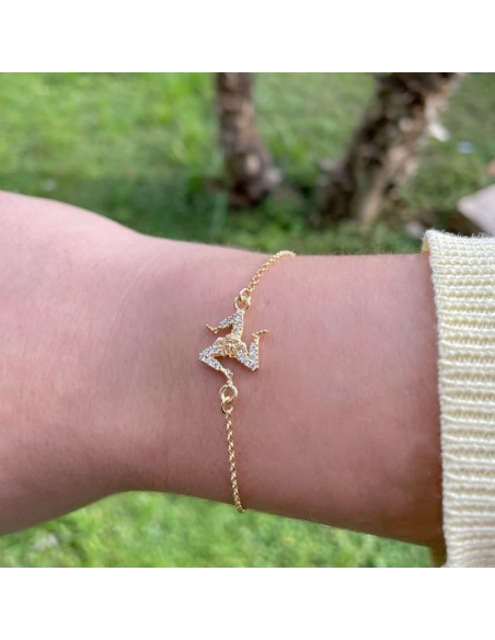 Gold Plated Sterling Silver Sicilian Trinacria Bracelet 