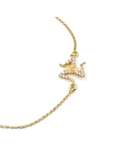 Gold Plated Sterling Silver Sicilian Trinacria Bracelet 