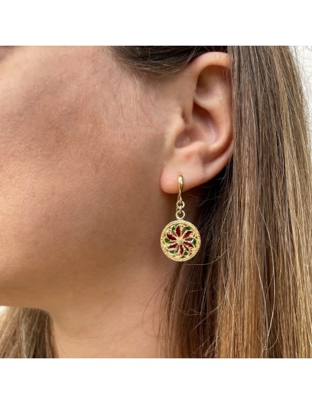 Orecchini Fiore in Argento 925 Con Zirconi Bianchi By Taitù