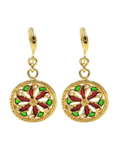 Red and Green Enameled Gold Plated Sterling...