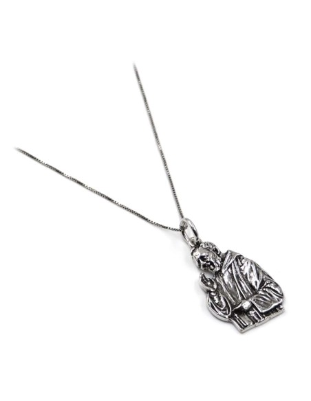 Bracciale Catena Donna in Argento 925 Rodiato con Ciondolo Doppio Cuore