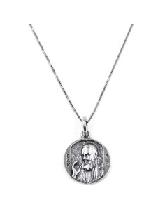 Collana con Medaglia San Pio in Argento