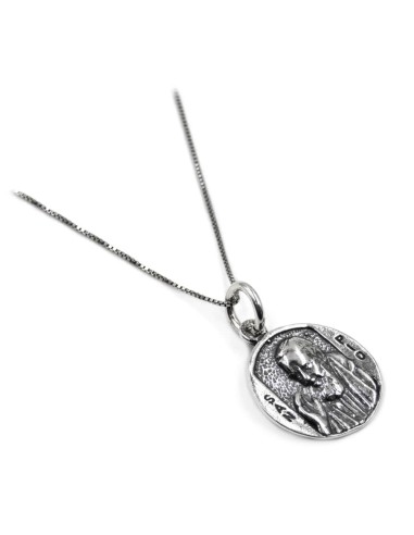 Saint Pio Round Medal Necklace 