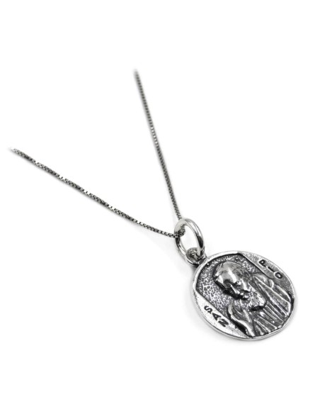 Halskette mit St. Pio-Medaille aus Sterlingsilber