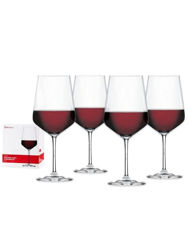 Bicchieri Vino Rosso in Cristallo Style Set da 4