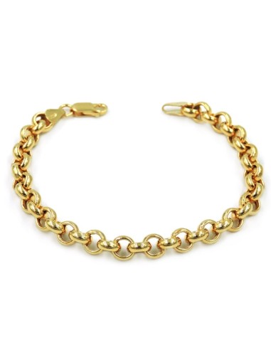 Gold Plated Sterling Silver Round Chain Bracelet 