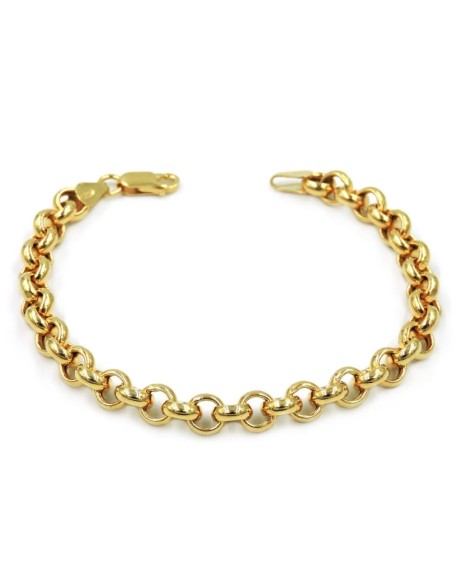 Bracciale Catena Tonda in Argento 925 Placcato Oro
