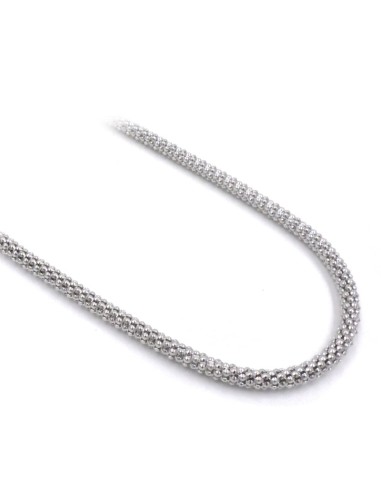 925 Sterling Silver Popcorn Chain Necklace 