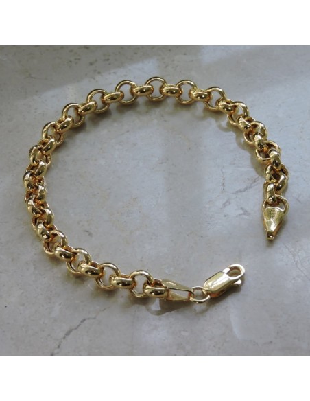 Gold Plated Sterling Silver Round Chain Bracelet 