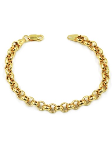 Bracciale Catena Tonda in Argento 925 Placcato Oro