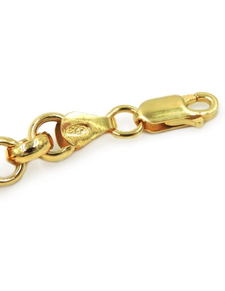 Gold Plated Sterling Silver Round Chain Bracelet 