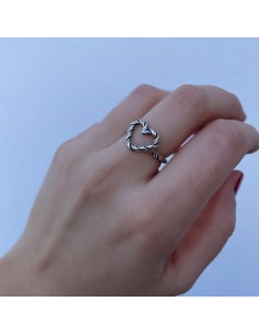 Anello in Argento Cordoncino Cuore 2