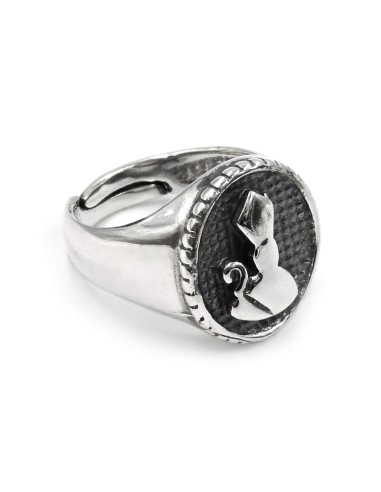 Ovaler Chevalier-Ring San Gennaro aus 925er Sterlingsilber