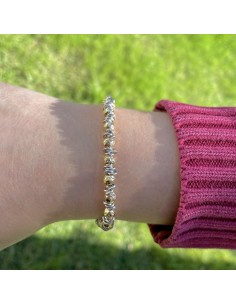 Bracciale Sfere Martellate in Argento 925 Placcato Oro 2