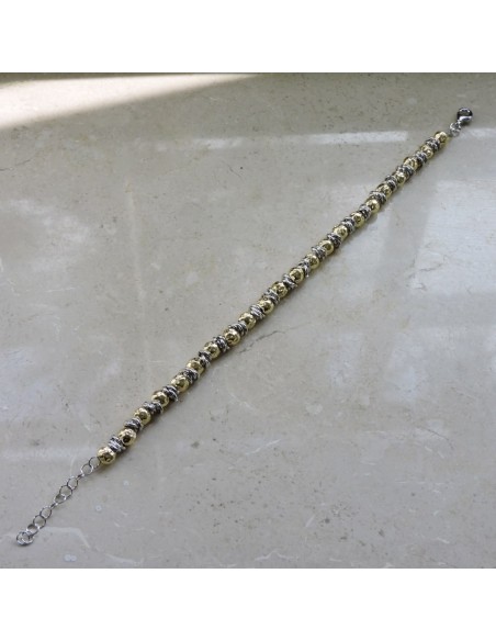 Bracciale Catena Donna in Argento 925 Rodiato Con Ciondolo Doppia Stella
