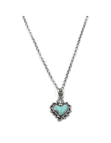 Enamelled Sterling Silver Holy Heart Necklace