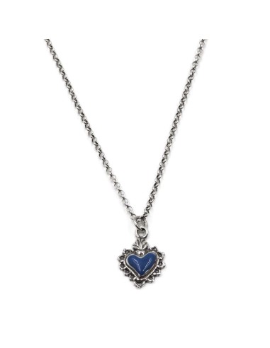 Enamelled Sterling Silver Holy Heart Necklace